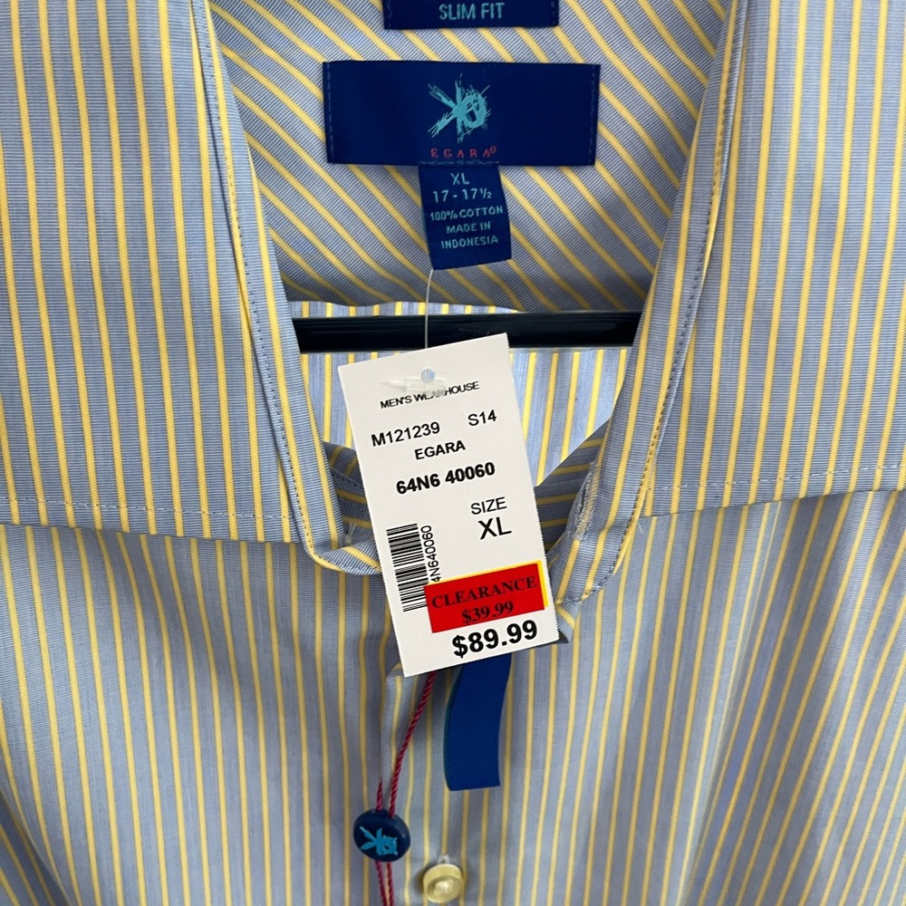 Egara slim fit XL 17-17.5 brand new with tags